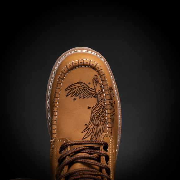 MEN'S PATRIOT 6" TAN ANKLE SHORT WORK BOOTS, MOC TOE