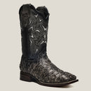 MEN'S 761 EXOTIC PIRARUCU FISH BOOTS WESTERN BOOT SQUARE TOE COWBOY BOOT-18