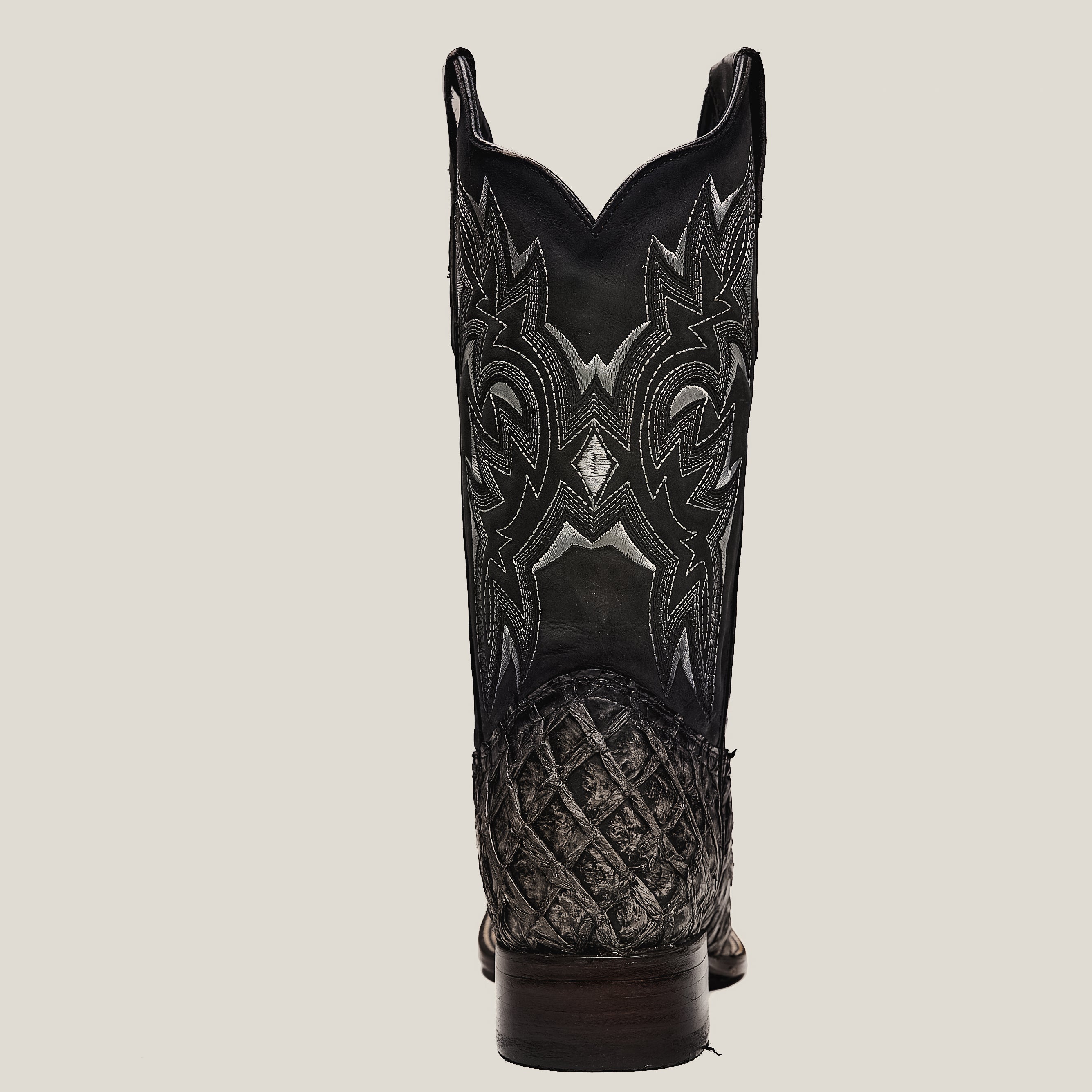 MEN'S 761 EXOTIC PIRARUCU FISH BOOTS WESTERN BOOT SQUARE TOE COWBOY BOOT