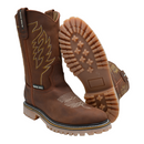 MEN'S RANCH FORCE SB810 BRONZE WORKSHIELD WORK BOOT ROUND TOE PULL ON FULL GRAIN LEATHER-4