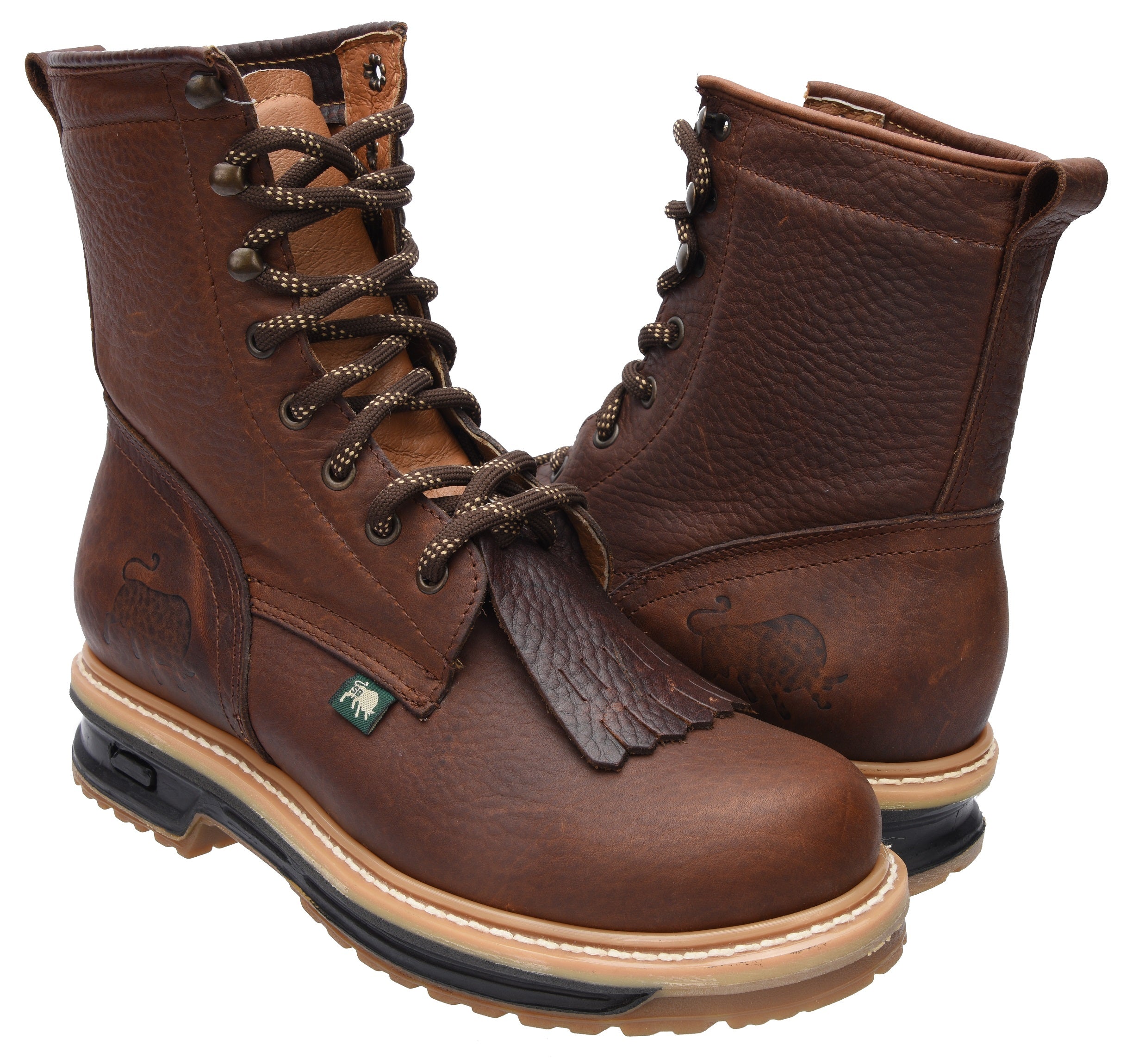 Shell 564 Lace Up Work Boot 8" Dual Density Full Grain Leather Construction Welt Slip Resistant Heavy Duty Work Boots - 0