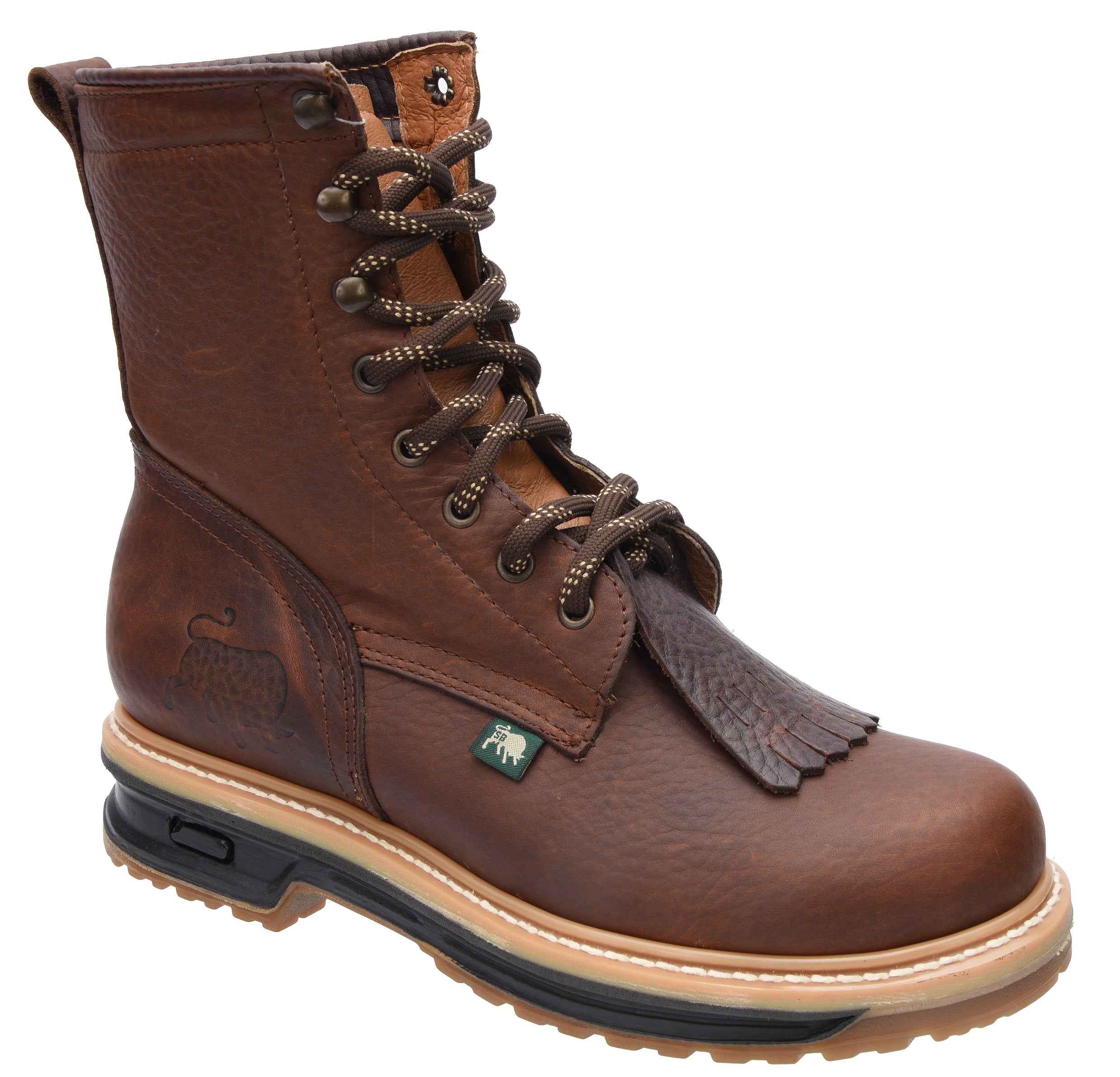 Shell 564 Lace Up Work Boot 8" Dual Density Full Grain Leather Construction Welt Slip Resistant Heavy Duty Work Boots