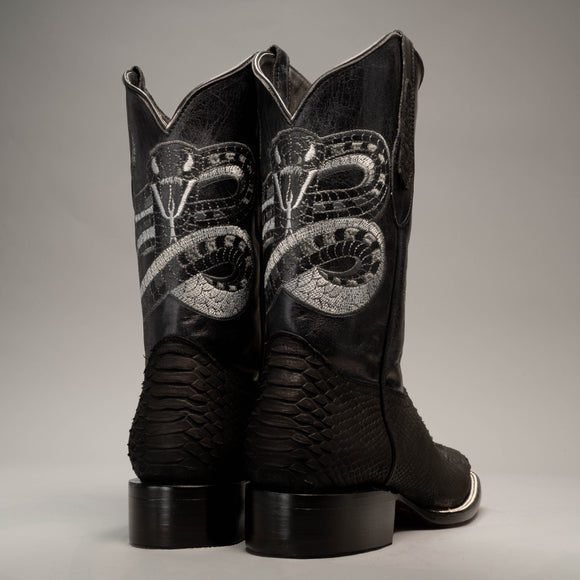 MEN'S JB-VIPER PYTHON COWBOY BOOTS SQUARE TOE WESTERN BOOT