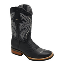VE-030 TORITO/BLACK  Men's Western Boots: Square Toe, Sole Rubber Cowboy & Rodeo Boots in Genuine Leather-2
