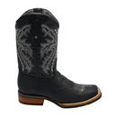 VE-030 TORITO/BLACK  Men's Western Boots: Square Toe, Sole Rubber Cowboy & Rodeo Boots in Genuine Leather-3