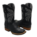 VE-030 TORITO/BLACK  Men's Western Boots: Square Toe, Sole Rubber Cowboy & Rodeo Boots in Genuine Leather-1