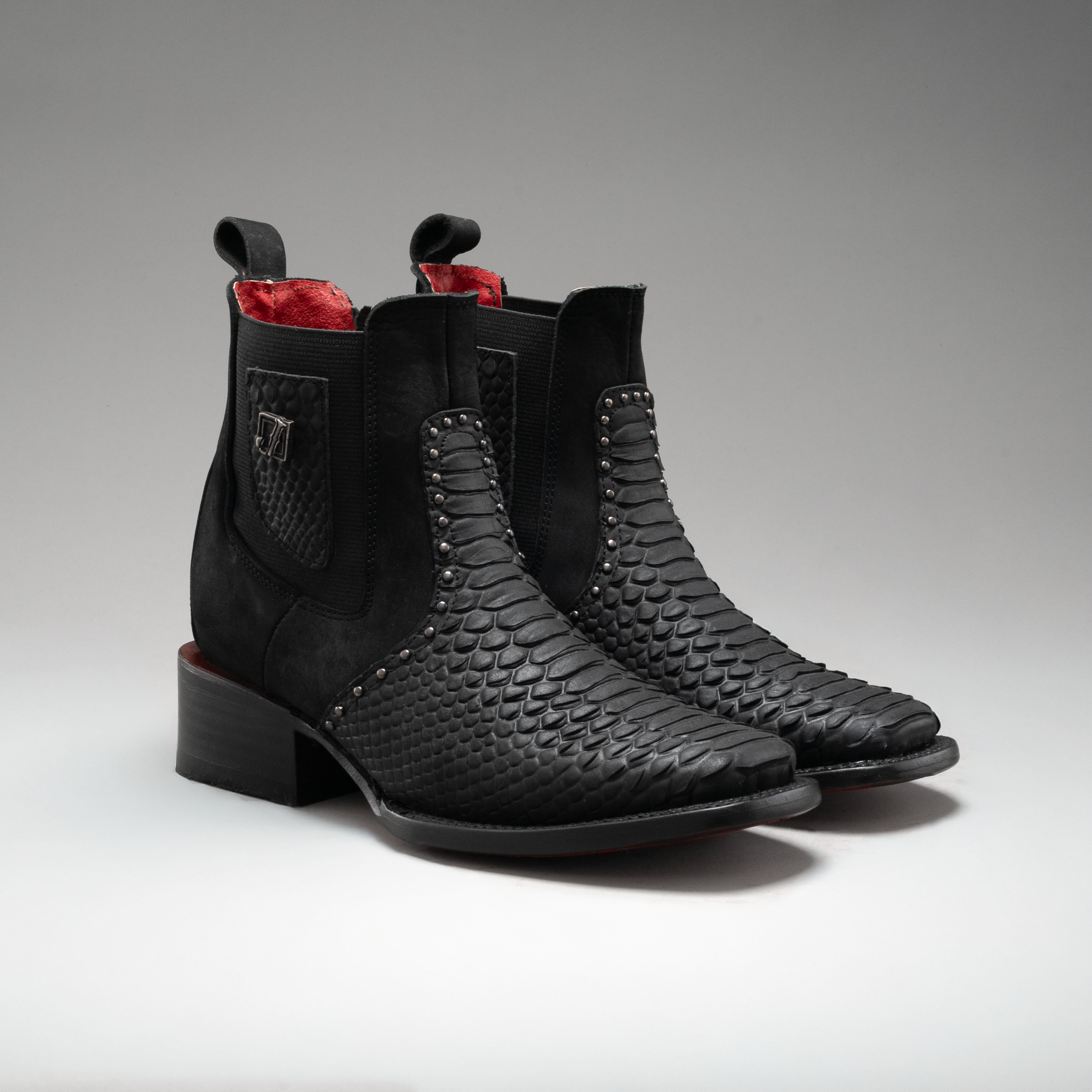 WOMEN'S ANKLE BOOTS VIPERETTE PYTHON SQUARE TOE COWBOY BOOT