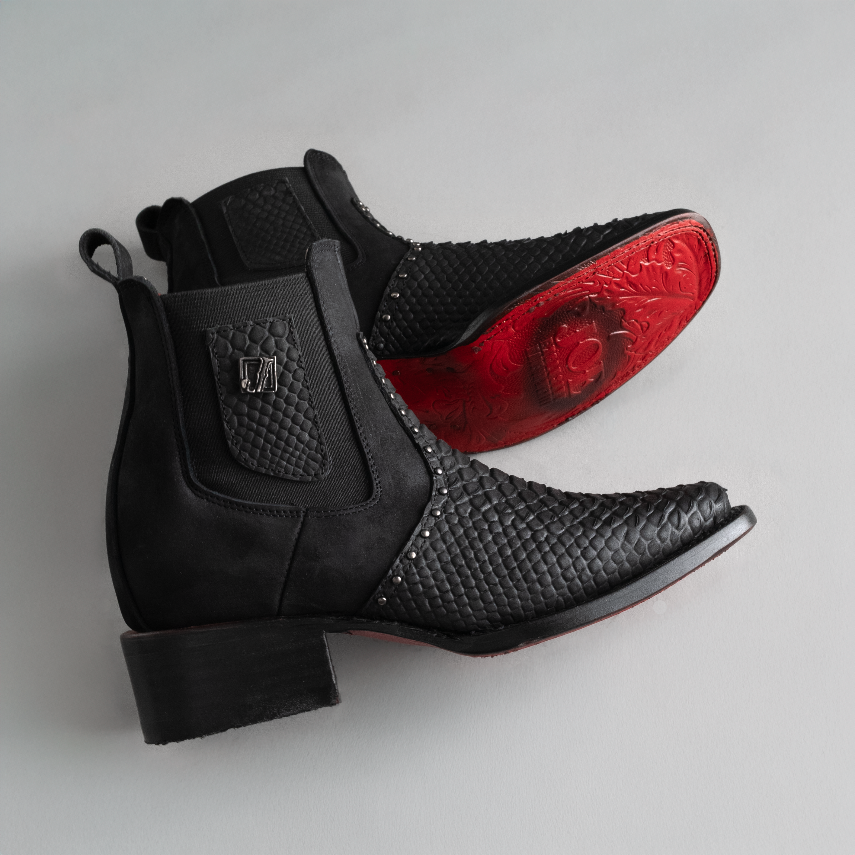 WOMEN'S ANKLE BOOTS VIPERETTE PYTHON SQUARE TOE COWBOY BOOT