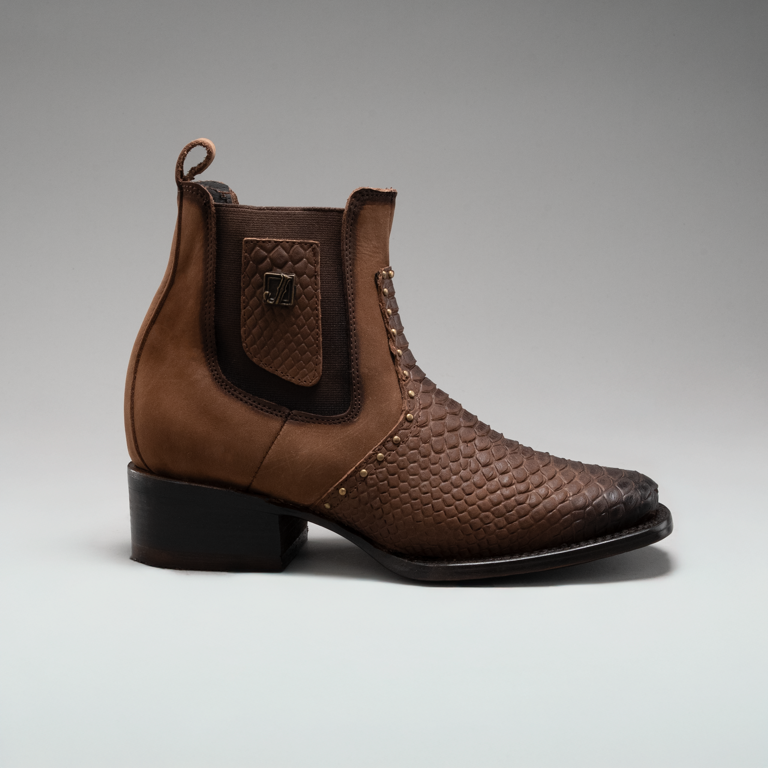 WOMEN'S ANKLE BOOTS VIPERETTE PYTHON SQUARE TOE COWBOY BOOT