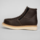 MEN'S 6" FORCE HM330 BROWN WORK BOOTS DOUBLE ZIPPER, LIGHT WEIGHT PU SOLE-6