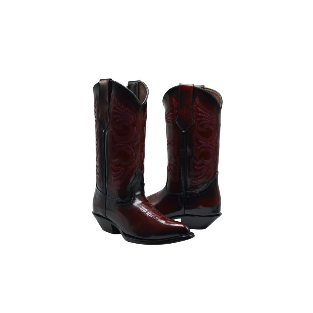 900C BLACK CHERRY  J Toe Burnished  Men's Western Boots, Cowboy boots in Genuine Prime Leather - 0