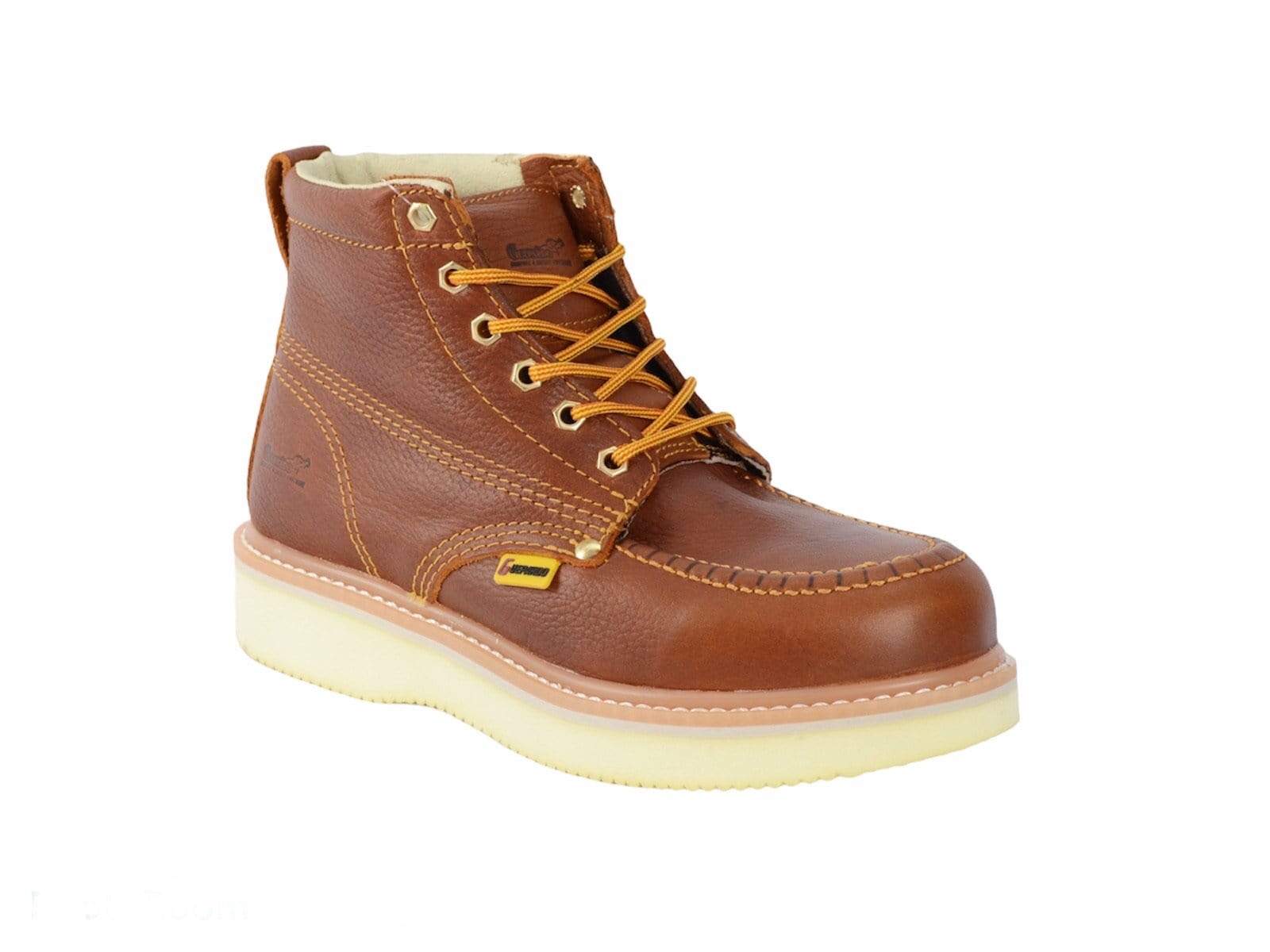 NDP-2058 SHEDRON 6" Work Boot ,Soft Wedge Sole, Soft Toe Work Boots for Men, Light weight Construction Work Boots, Full Grain Leather, Moc Toe Work boots/Shoes