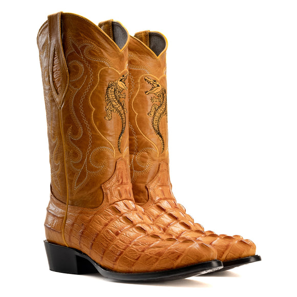 904 BUTTERCUP MEN'S WESTERN BOOTS PRINT LEATHER J TOE CAYMAN COWBOY BOOTS