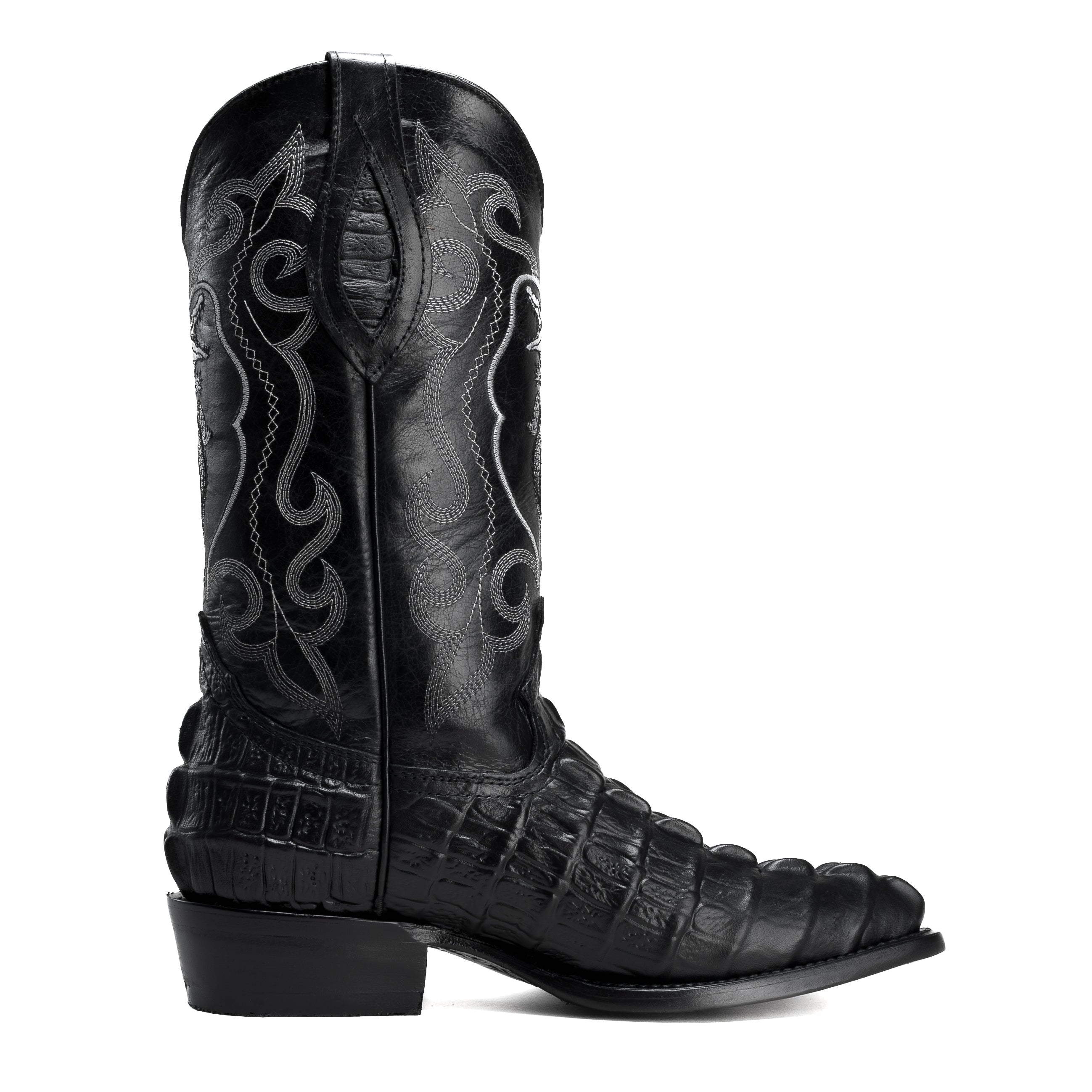 904 BONE MEN'S WESTERN BOOTS PRINT LEATHER J TOE CAYMAN COWBOY BOOTS