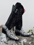 LADY WOMEN'S BLACK PYTHON COWBOY BOOTS J TOE BELLA-2