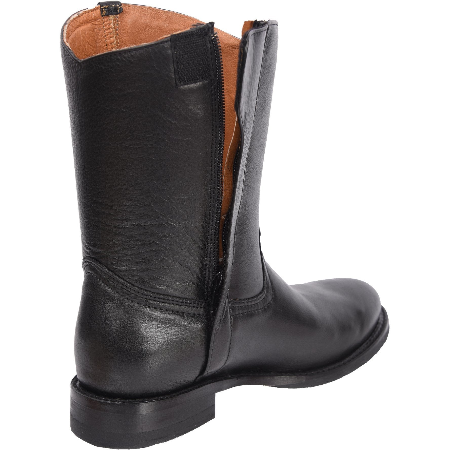 SB1000 BLACK Men's Leather Zipper Roper Boot (WIDE EE LAST - HALF NUMBER LESS RECOMMENDED)