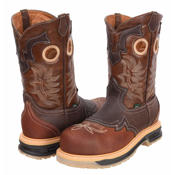 MEN'S RANCH FORCE 1035 WORK BOOTS STEEL TOE FULL GRAIN LEATHER