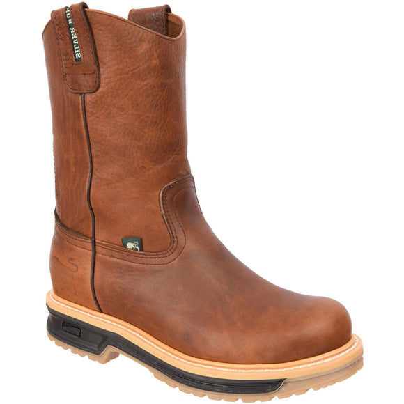 RANCH FORCE SB2060 OCRE DUAL DENSITY OUTSOLE PULL ON LEATHER SLIP RESISTANT - 0