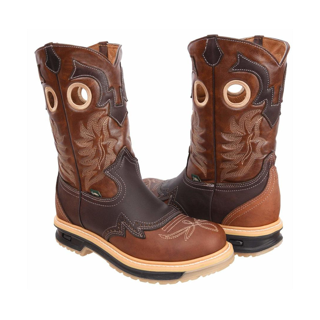 SB6035 RODEO WORK BROWN WIDE EE Dual Density Sole Full Grain Leather Antifatigue and Slip Resistant Sole Welt Construction Work Boots - 0